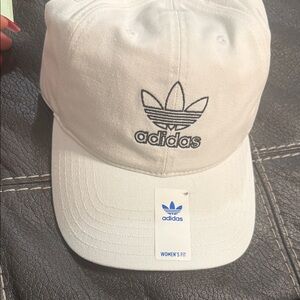 Adidas White Cap with Black Trefoil Logo
